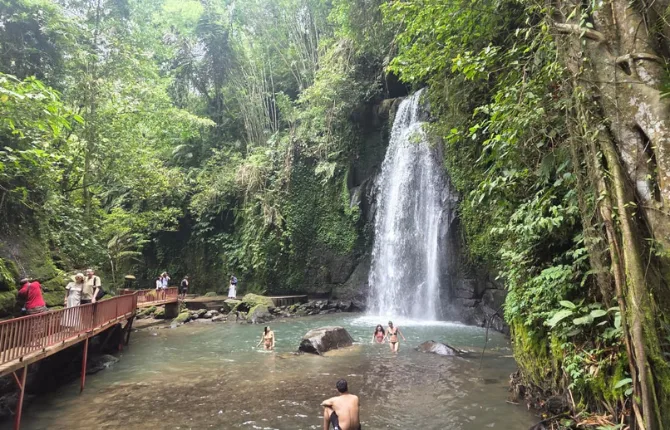 Hidden jungle waterfall in Bali